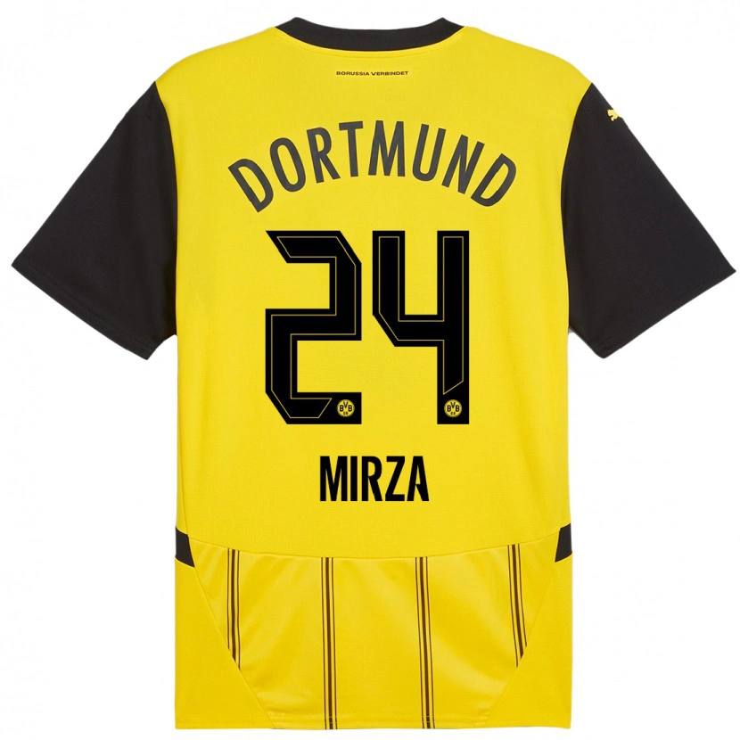 Danxen Heren Marwan-Omir Mirza #24 Geel Zwart Thuisshirt Thuistenue 2024/25 T-Shirt