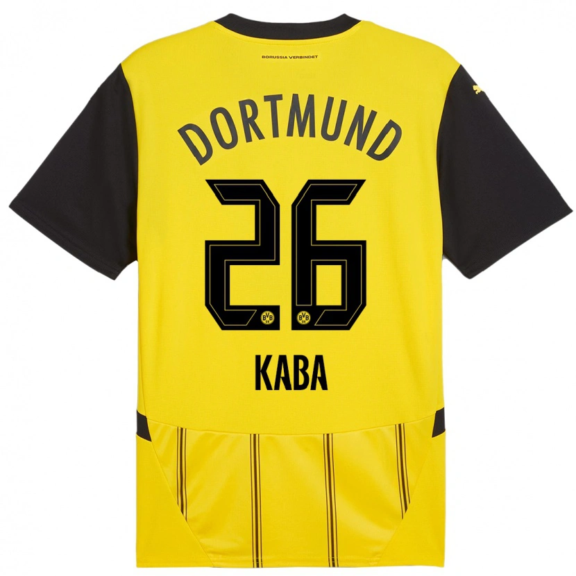 Danxen Heren Mussa Kaba #26 Geel Zwart Thuisshirt Thuistenue 2024/25 T-Shirt