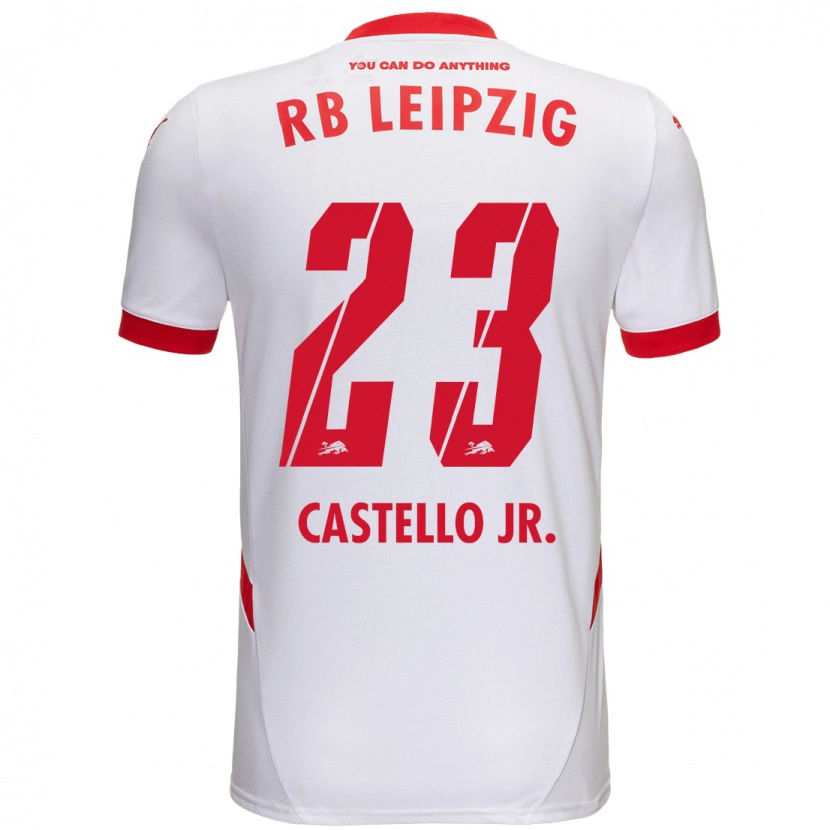 Danxen Heren Castello Lukeba #23 Wit Rood Thuisshirt Thuistenue 2024/25 T-Shirt