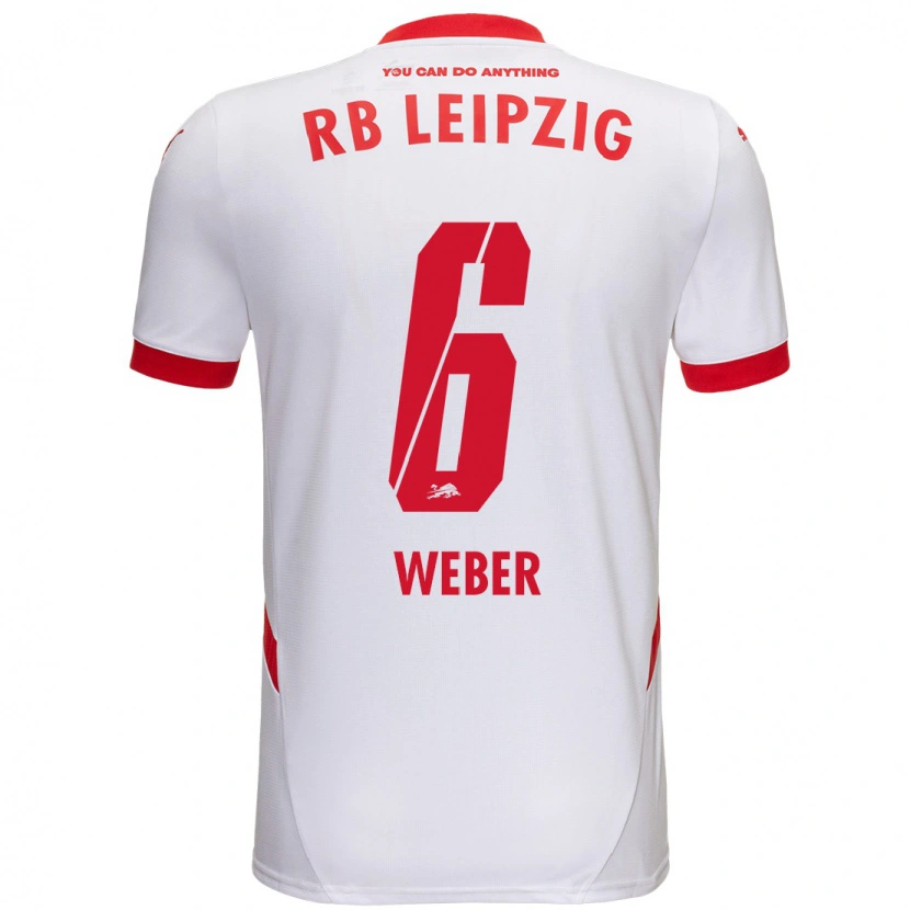 Danxen Heren Samuel Weber #6 Wit Rood Thuisshirt Thuistenue 2024/25 T-Shirt