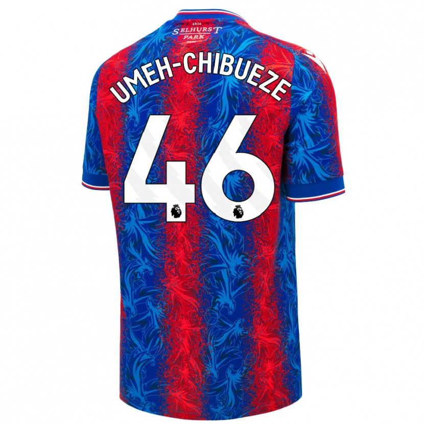 Danxen Heren Franco Umeh-Chibueze #46 Rood Blauwe Strepen Thuisshirt Thuistenue 2024/25 T-Shirt