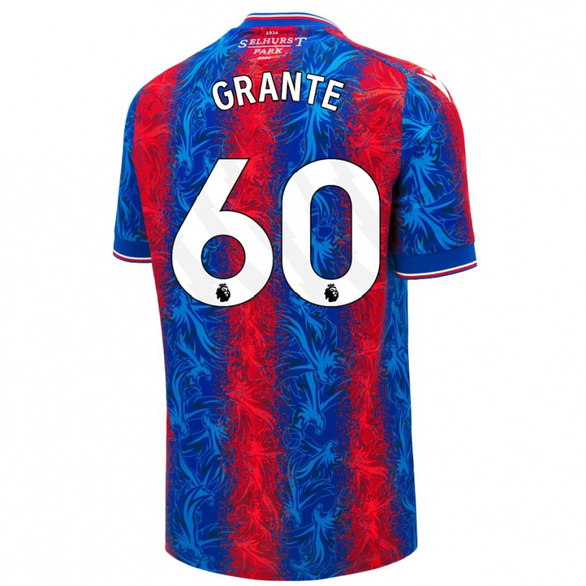 Danxen Heren Jake Grante #60 Rood Blauwe Strepen Thuisshirt Thuistenue 2024/25 T-Shirt