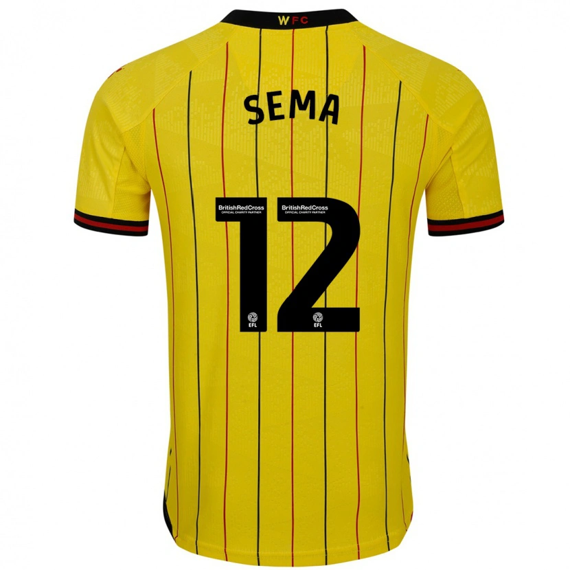 Danxen Heren Ken Sema #12 Geel Zwart Thuisshirt Thuistenue 2024/25 T-Shirt