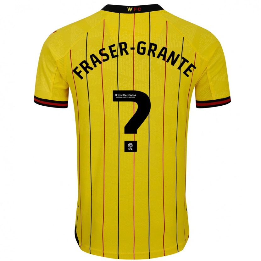 Danxen Heren Zak Fraser-Grante #0 Geel Zwart Thuisshirt Thuistenue 2024/25 T-Shirt