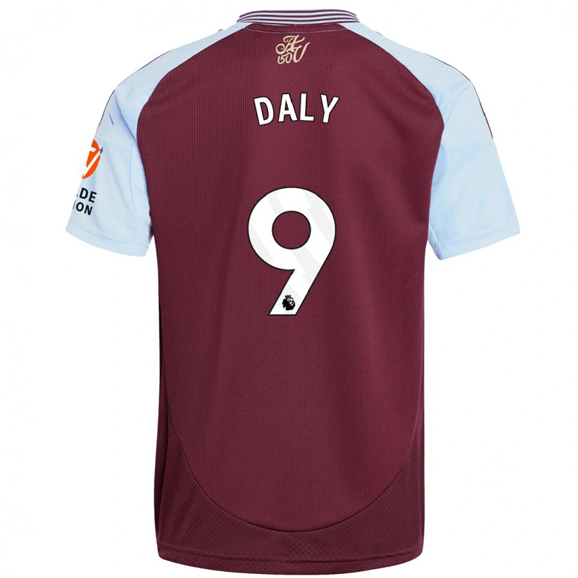 Danxen Heren Rachel Daly #9 Bordeaux Hemelsblauw Thuisshirt Thuistenue 2024/25 T-Shirt
