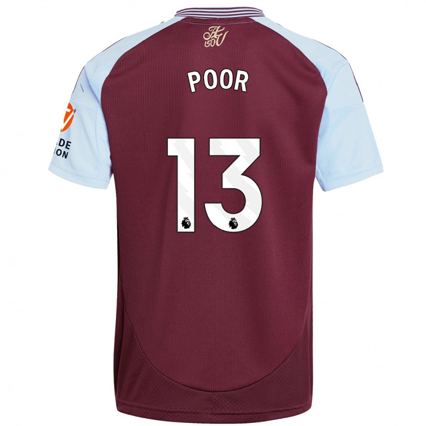 Danxen Heren Sophia Poor #13 Bordeaux Hemelsblauw Thuisshirt Thuistenue 2024/25 T-Shirt