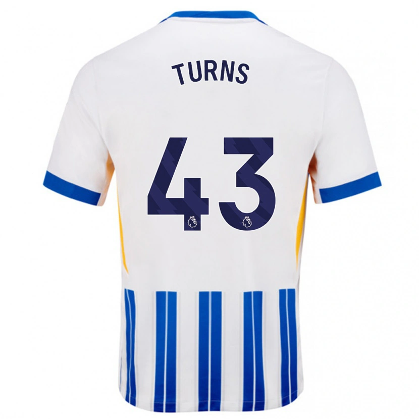 Danxen Heren Ed Turns #43 Wit Blauwe Krijtstrepen Thuisshirt Thuistenue 2024/25 T-Shirt