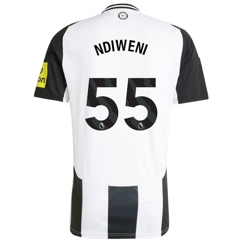 Danxen Heren Michael Ndiweni #55 Wit Zwart Thuisshirt Thuistenue 2024/25 T-Shirt