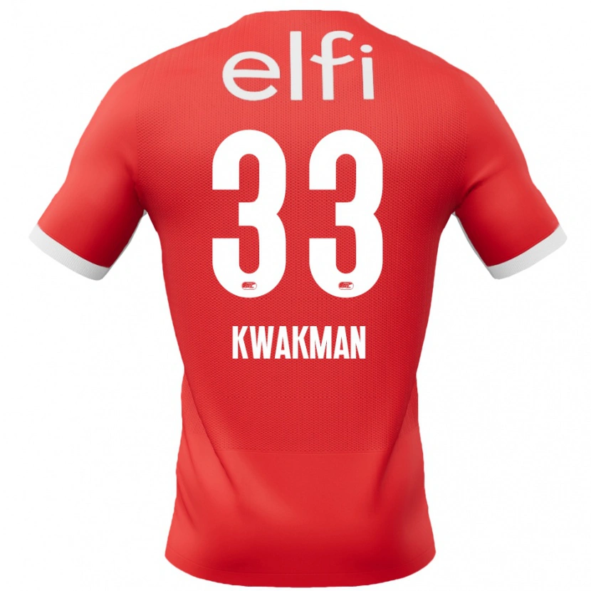 Danxen Heren Dave Kwakman #33 Rood Wit Thuisshirt Thuistenue 2024/25 T-Shirt