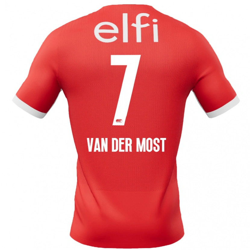 Danxen Heren Veerle Van Der Most #7 Rood Wit Thuisshirt Thuistenue 2024/25 T-Shirt