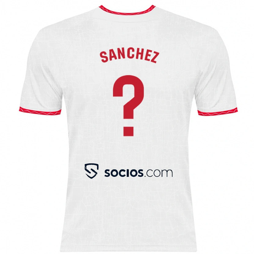 Danxen Heren Carlos Sanchez #0 Wit Rood Thuisshirt Thuistenue 2024/25 T-Shirt