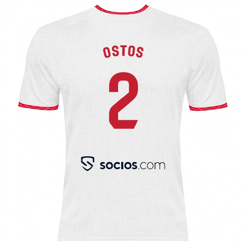 Danxen Heren Fran Ostos #2 Wit Rood Thuisshirt Thuistenue 2024/25 T-Shirt