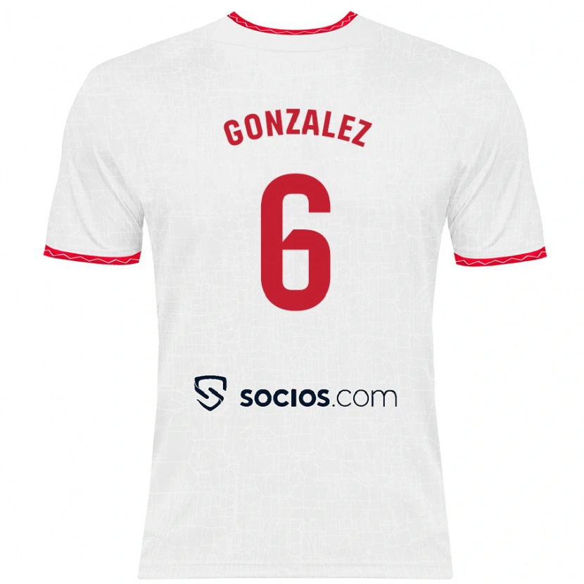 Danxen Heren Pamela González #6 Wit Rood Thuisshirt Thuistenue 2024/25 T-Shirt