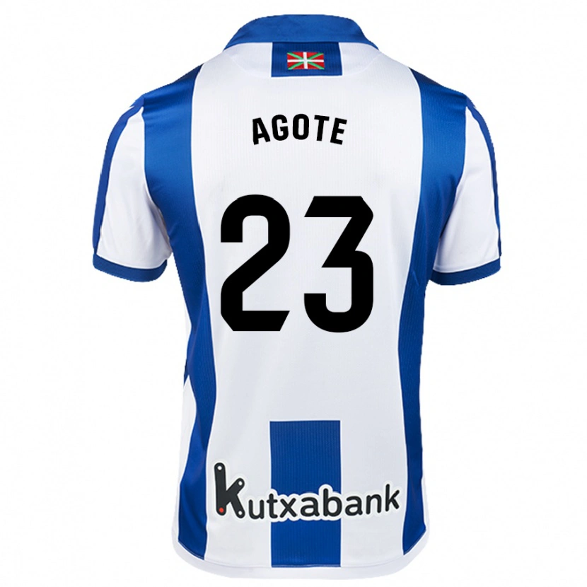 Danxen Heren Unax Agote #23 Wit Blauw Thuisshirt Thuistenue 2024/25 T-Shirt