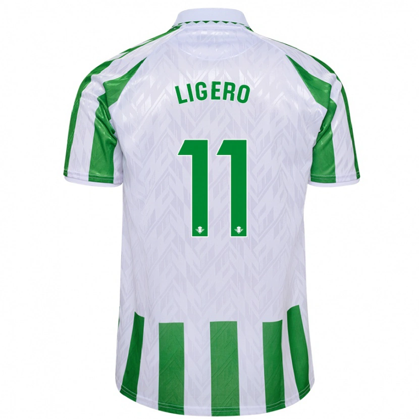 Danxen Heren Nuria Ligero #11 Groen Witte Strepen Thuisshirt Thuistenue 2024/25 T-Shirt