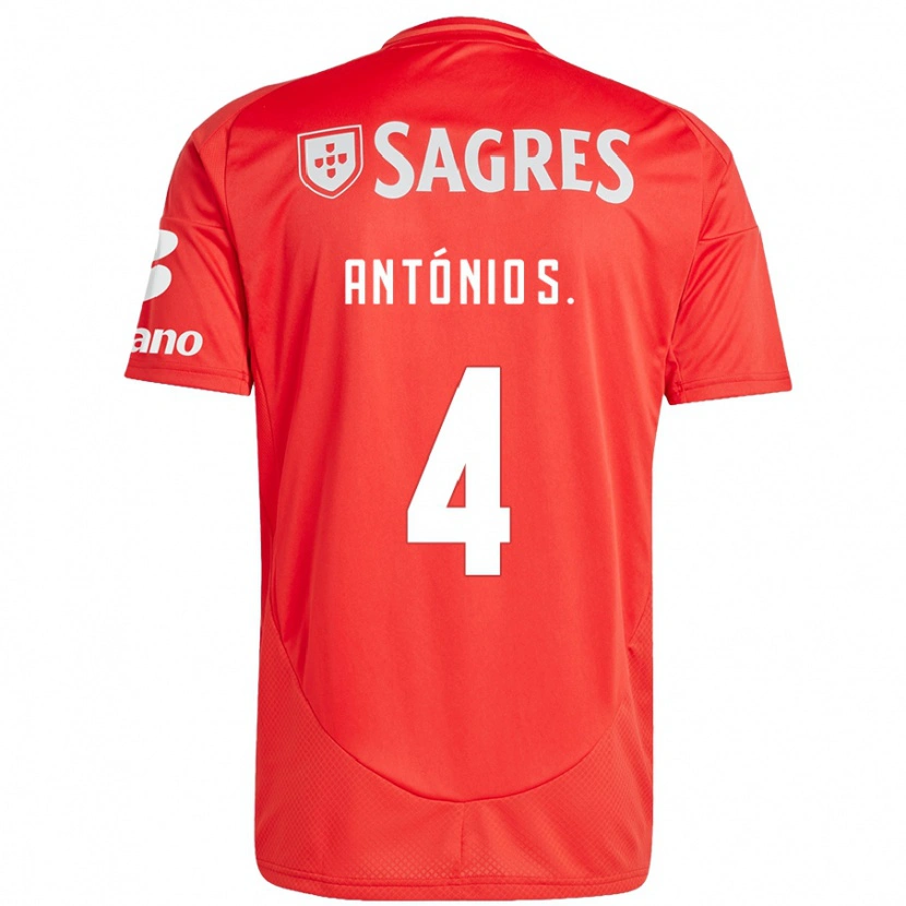 Danxen Heren António Silva #4 Rood Wit Thuisshirt Thuistenue 2024/25 T-Shirt