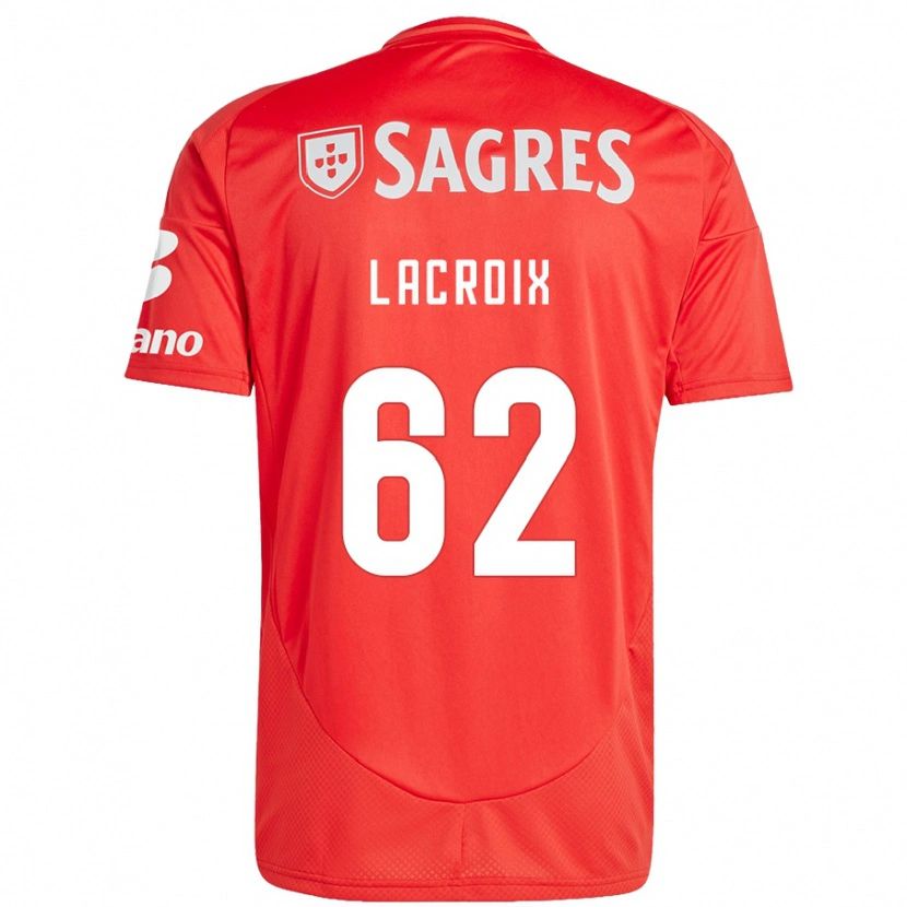 Danxen Heren Lenny Lacroix #62 Rood Wit Thuisshirt Thuistenue 2024/25 T-Shirt