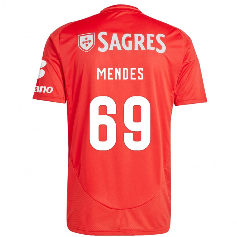 Danxen Heren Vladimir Mendes #69 Rood Wit Thuisshirt Thuistenue 2024/25 T-Shirt