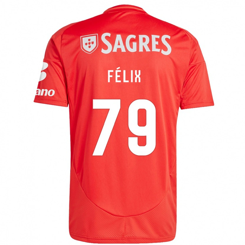 Danxen Heren Hugo Félix #79 Rood Wit Thuisshirt Thuistenue 2024/25 T-Shirt