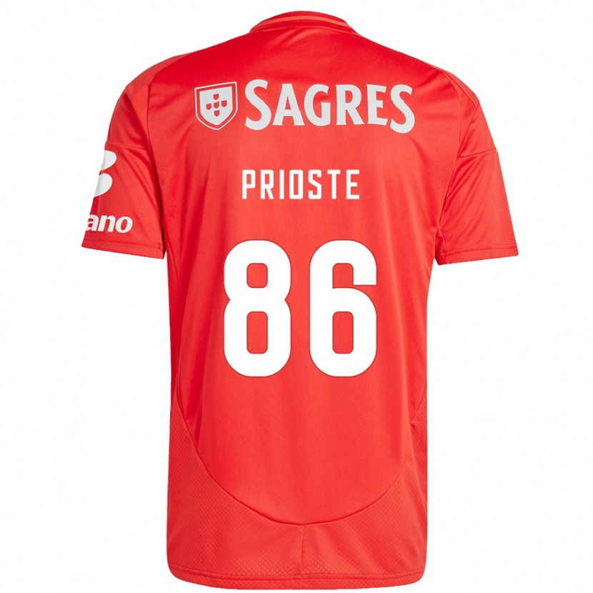 Danxen Heren Diogo Prioste #86 Rood Wit Thuisshirt Thuistenue 2024/25 T-Shirt