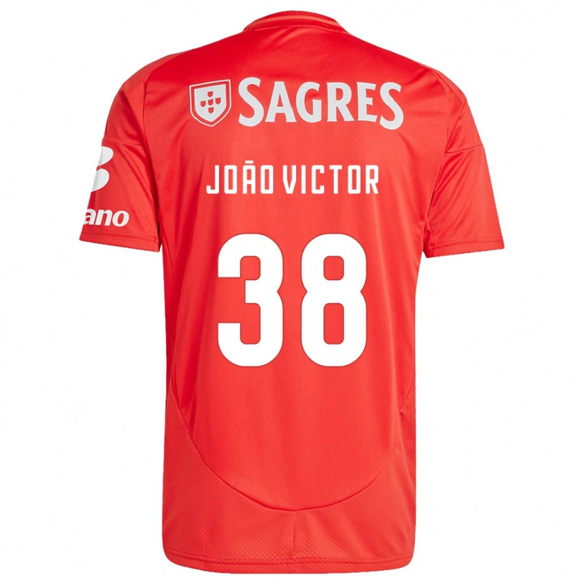 Danxen Heren João Victor #38 Rood Wit Thuisshirt Thuistenue 2024/25 T-Shirt
