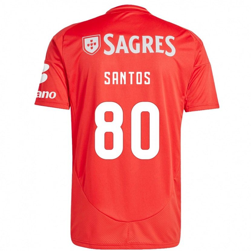 Danxen Heren Pedro Santos #80 Rood Wit Thuisshirt Thuistenue 2024/25 T-Shirt