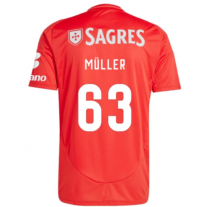 Danxen Heren José Müller #63 Rood Wit Thuisshirt Thuistenue 2024/25 T-Shirt
