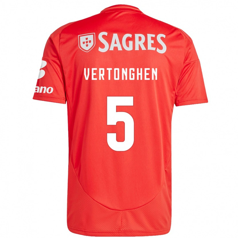 Danxen Heren Jan Vertonghen #5 Rood Wit Thuisshirt Thuistenue 2024/25 T-Shirt