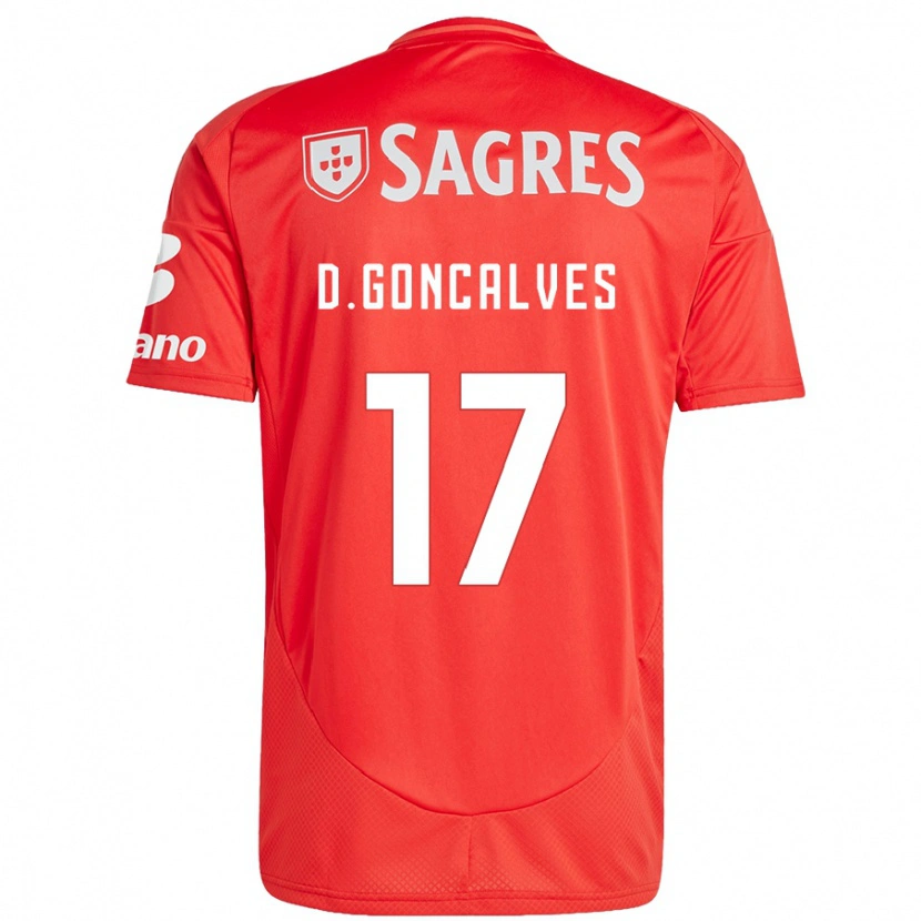 Danxen Heren Diogo Goncalves #17 Rood Wit Thuisshirt Thuistenue 2024/25 T-Shirt