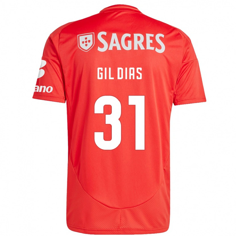 Danxen Heren Gil Dias #31 Rood Wit Thuisshirt Thuistenue 2024/25 T-Shirt