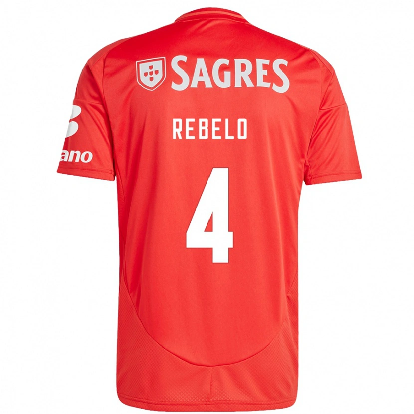 Danxen Heren Silvia Rebelo #4 Rood Wit Thuisshirt Thuistenue 2024/25 T-Shirt