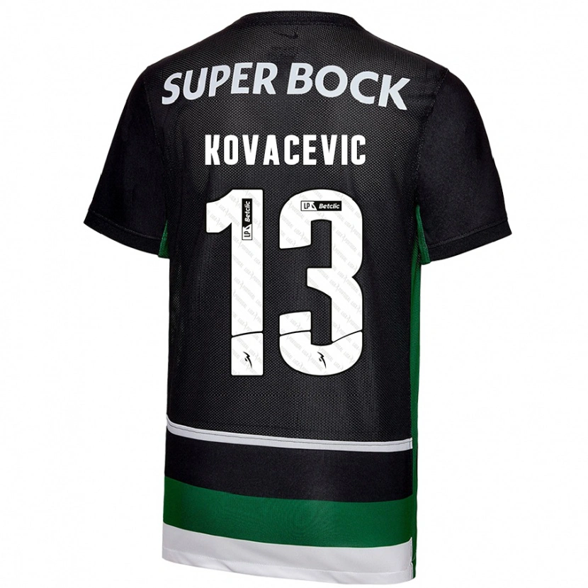 Danxen Heren Vladan Kovacevic #13 Zwart Wit Groen Thuisshirt Thuistenue 2024/25 T-Shirt