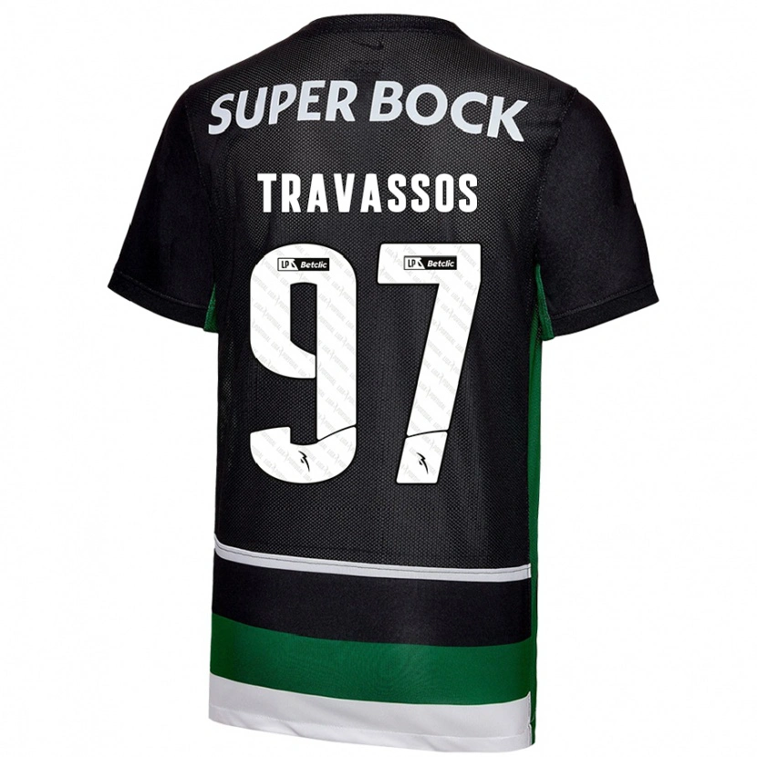 Danxen Heren Travassos #97 Zwart Wit Groen Thuisshirt Thuistenue 2024/25 T-Shirt