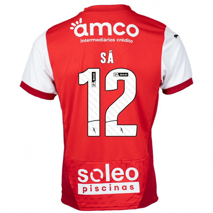 Danxen Heren Tiago Sá #12 Rood Wit Thuisshirt Thuistenue 2024/25 T-Shirt