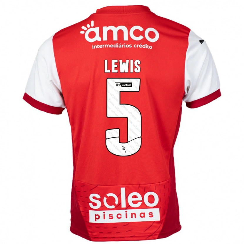 Danxen Heren Leah Lewis #5 Rood Wit Thuisshirt Thuistenue 2024/25 T-Shirt