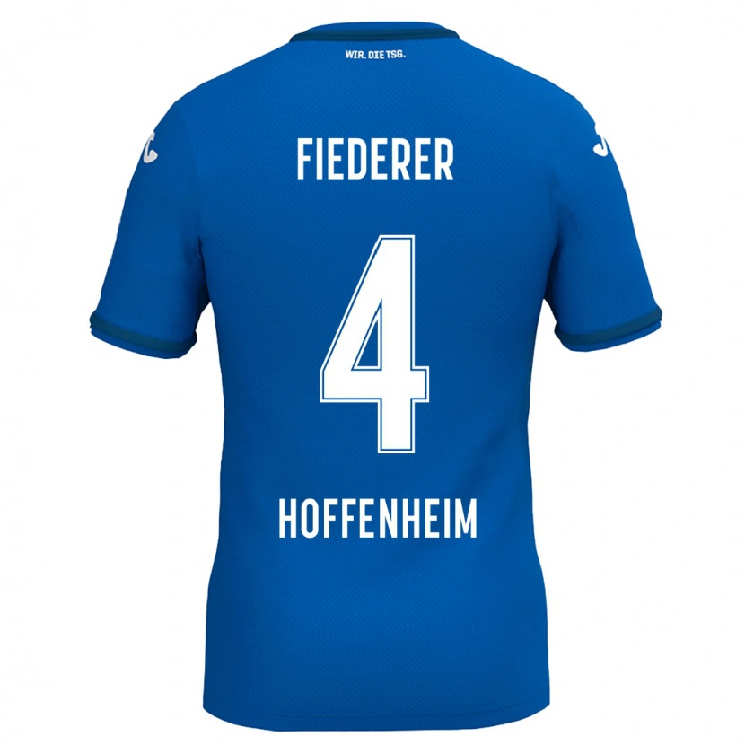 Danxen Heren Tom Fiederer #4 Koningsblauw Thuisshirt Thuistenue 2024/25 T-Shirt