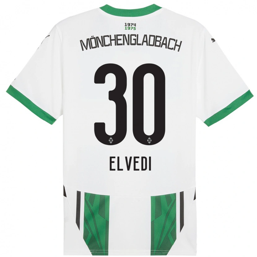 Danxen Heren Nico Elvedi #30 Wit Groen Thuisshirt Thuistenue 2024/25 T-Shirt