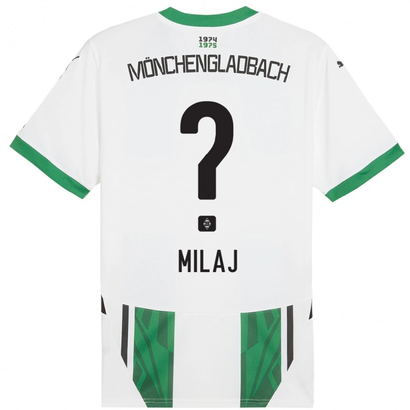 Danxen Heren Adonis Milaj #0 Wit Groen Thuisshirt Thuistenue 2024/25 T-Shirt