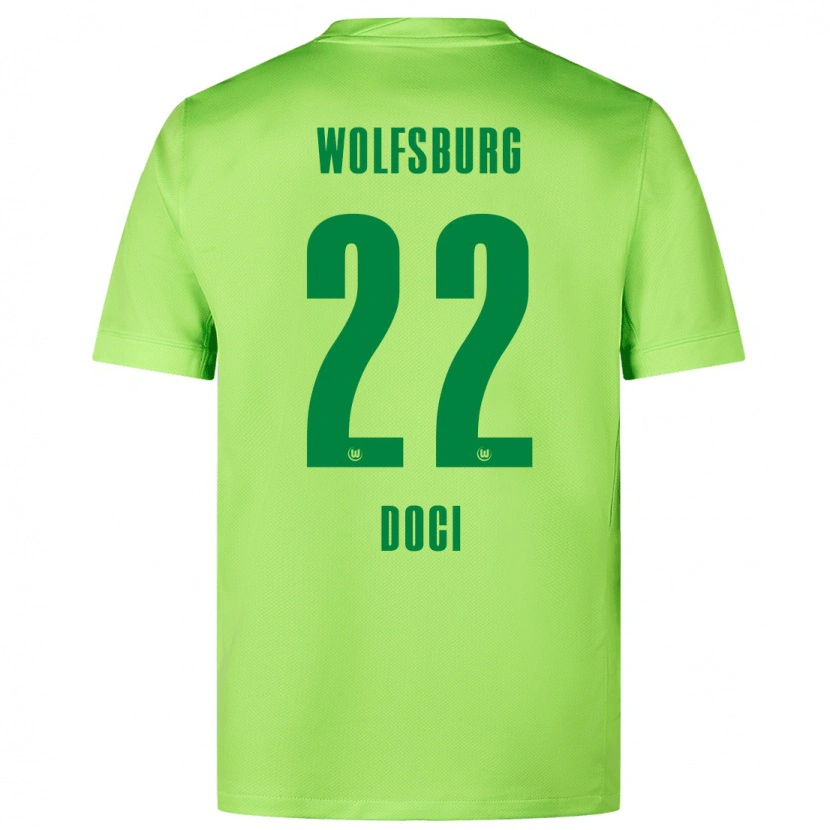 Danxen Heren Adrian Doci #22 Fluorescerend Groen Thuisshirt Thuistenue 2024/25 T-Shirt