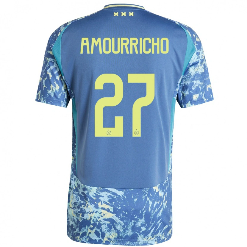 Danxen Heren Amourricho Van Axel-Dongen #27 Grijs Blauw Geel Uitshirt Uittenue 2024/25 T-Shirt