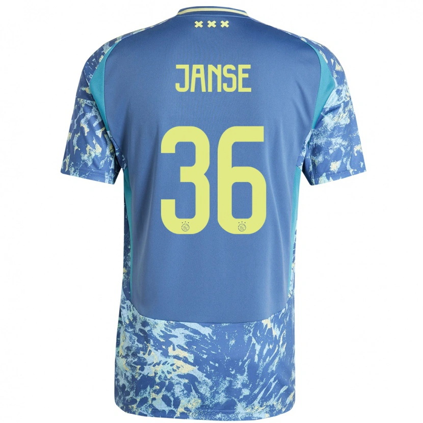 Danxen Heren Dies Janse #36 Grijs Blauw Geel Uitshirt Uittenue 2024/25 T-Shirt