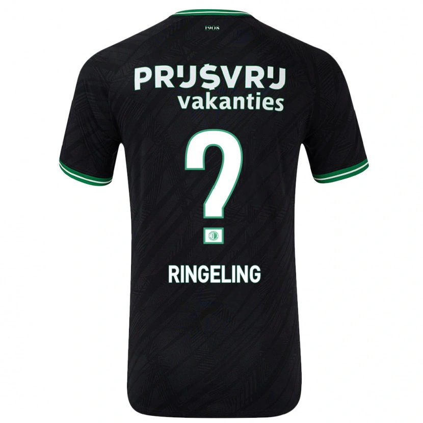 Danxen Heren Sam Ringeling #0 Zwart Groen Uitshirt Uittenue 2024/25 T-Shirt
