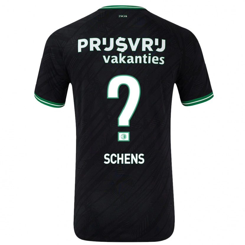 Danxen Heren Twan Schens #0 Zwart Groen Uitshirt Uittenue 2024/25 T-Shirt