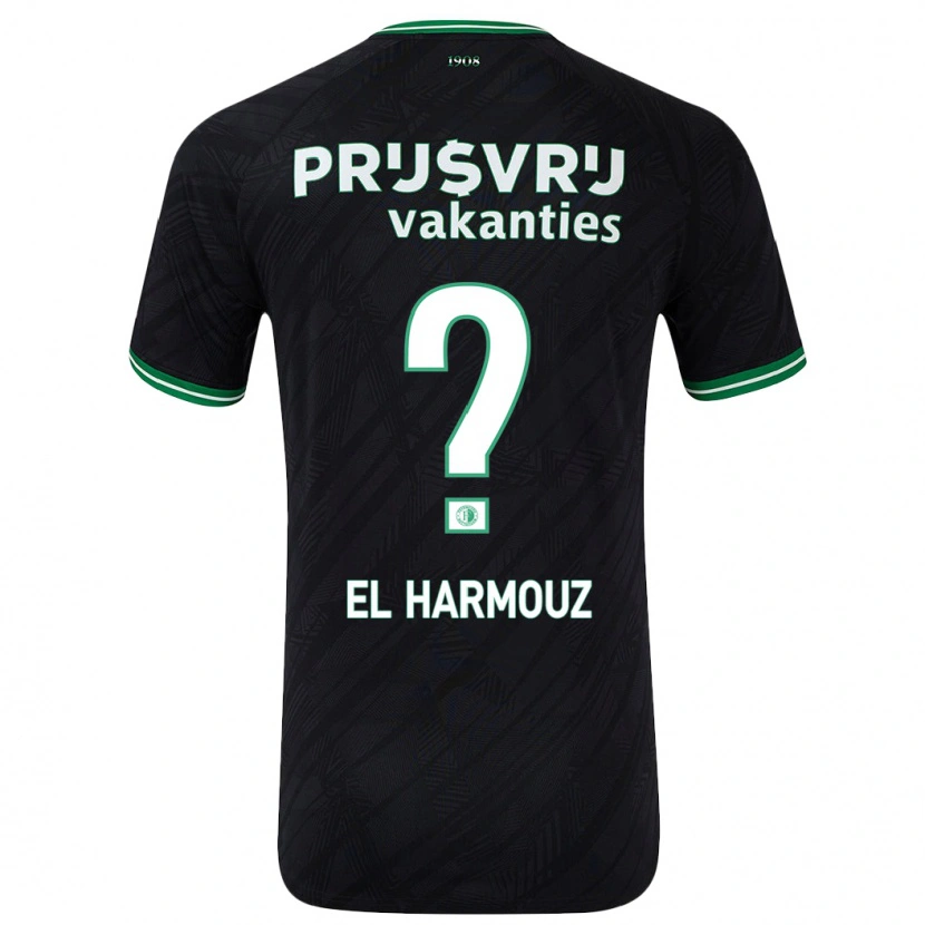 Danxen Heren Nassim El Harmouz #0 Zwart Groen Uitshirt Uittenue 2024/25 T-Shirt