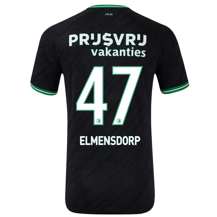 Danxen Heren Paris Elmensdorp #47 Zwart Groen Uitshirt Uittenue 2024/25 T-Shirt