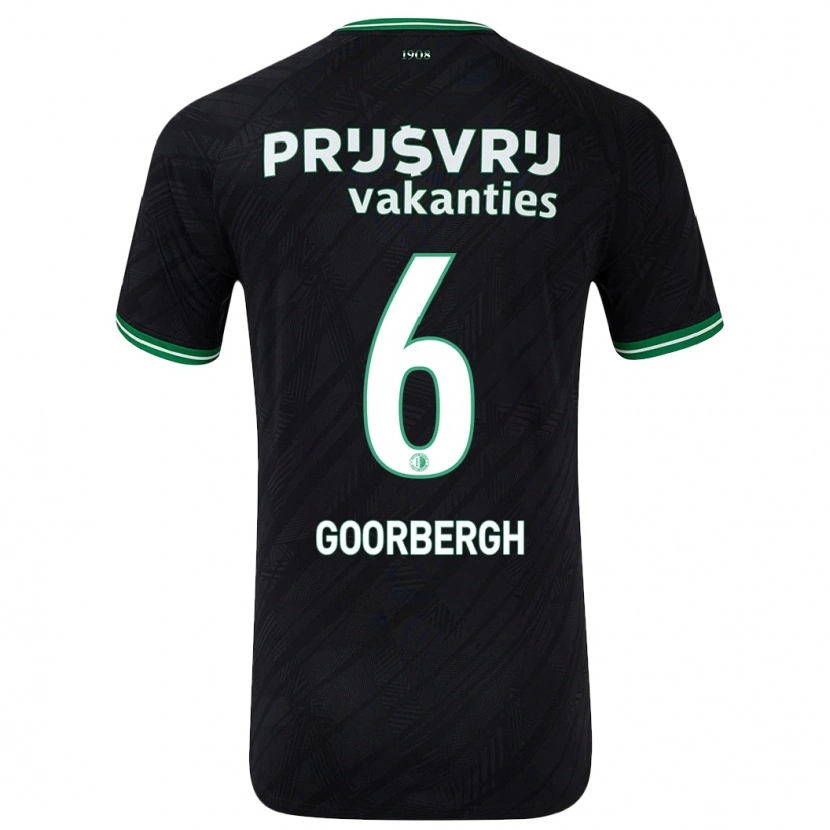 Danxen Heren Cheyenne Van Den Goorbergh #6 Zwart Groen Uitshirt Uittenue 2024/25 T-Shirt