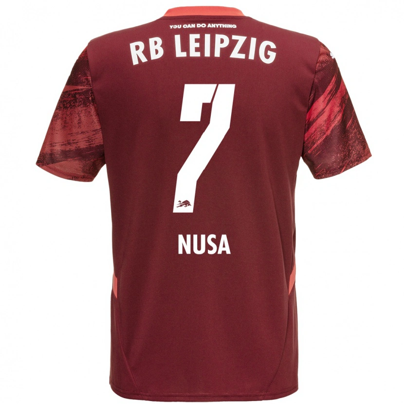 Danxen Heren Antonio Nusa #7 Bordeauxrood Uitshirt Uittenue 2024/25 T-Shirt