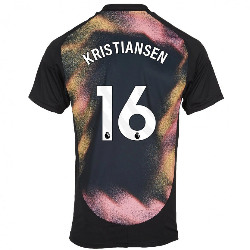 Danxen Heren Victor Kristiansen #16 Zwart Wit Uitshirt Uittenue 2024/25 T-Shirt