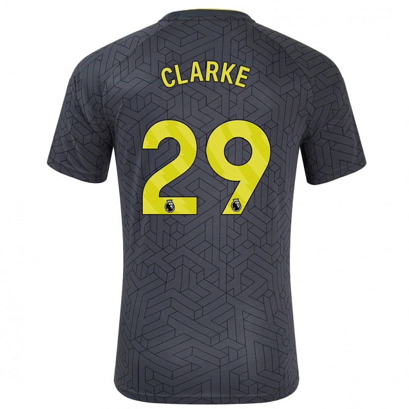 Danxen Heren Abbey Clarke #29 Zwart Geel Uitshirt Uittenue 2024/25 T-Shirt