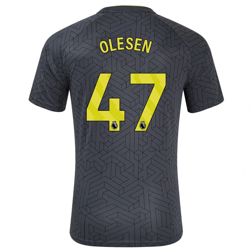 Danxen Heren Karoline Olesen #47 Zwart Geel Uitshirt Uittenue 2024/25 T-Shirt